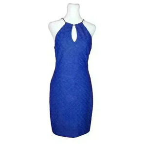 Bisou bisou women's royal blue sheath sleeveless dress size 8